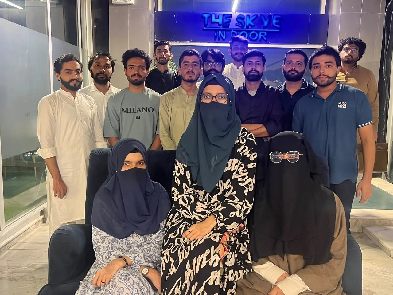 The Your Power Labs team together at a team dinner