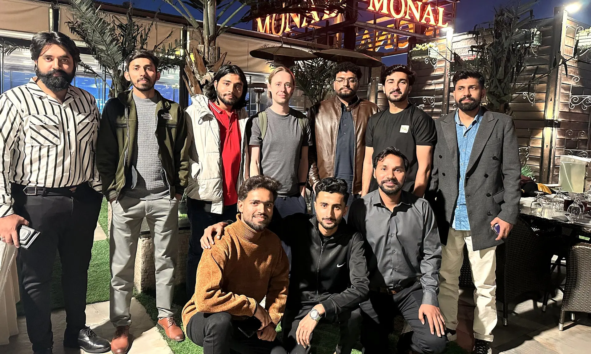 The Your Power Labs team together on an evening out in Lahore